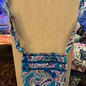 Vera Bradley Waikiki Paisley Triple Trio Zip Hipster Crossbody Bag